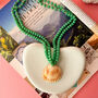 Green Beaded Shell Necklace, thumbnail 1 of 7