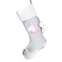 Personalised Unicorn Luxury Silver Grey Christmas Stocking, thumbnail 3 of 3