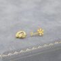 Mismatched Anatomical Brain And Neurone Stud Earrings In Sterling Silver, thumbnail 3 of 12