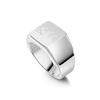 Rectangular Signet Ring 925 Solid Silver, 4 of 6