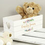 Personalised Floral Couples Wooden Crate Organiser, thumbnail 3 of 4
