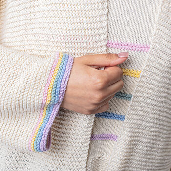 Striped Summer Cardigan Knitting Kit, 5 of 6