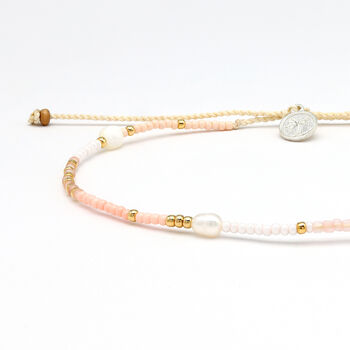 Cinta Pearl Beaded Surf Anklet Giada Collection, 5 of 6