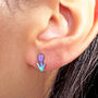 Enamel Tiny Tulip Stud Earrings, thumbnail 2 of 6