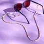 Mother Of Pearl Daisy Beaded Sunglasses Chain, thumbnail 4 of 12