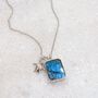 The Duo Labradorite Necklace, Silver, thumbnail 8 of 12