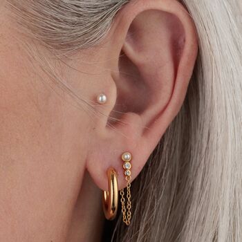 Pearl Single Flat Back Stud Earring, 3 of 7