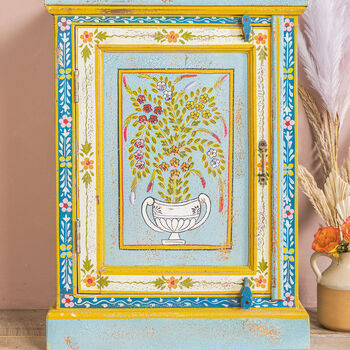 Hand Painted Light Blue Bedside Cabinet, 3 of 7
