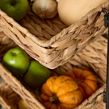 Three Tier Seagrass Storage Basket Rack, 3 of 5