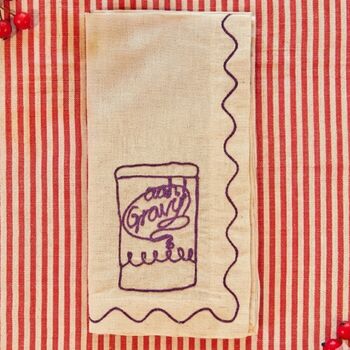 Set Of Six Embroidered Christmas Condiment Napkins, 6 of 11