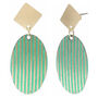 Hema Oval Earrings, Green, thumbnail 4 of 4