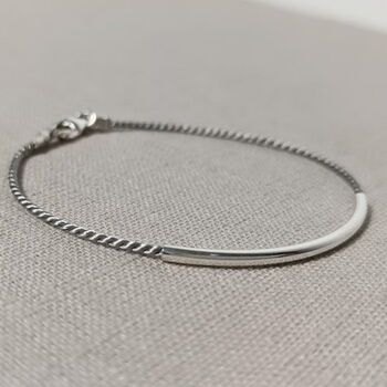 Sterling Silver Bar And Silk Bracelet, 5 of 8