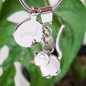 Personalised 3D Cat Keyring With Charm, 2 of 5