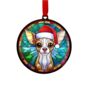 Chihuahua Fawn In Santa Hat Suncatcher Decoration, thumbnail 5 of 6