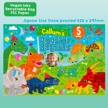 Personalised Dinosaur Birthday Jigsaw Puzzle, 2 of 10
