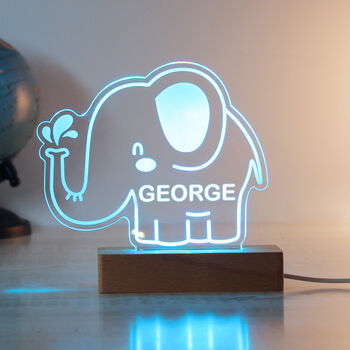 Personalised Elephant LED Night Light, 2 of 11