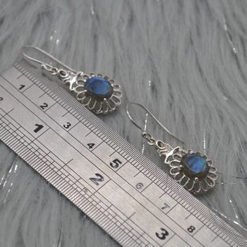 Labradorite Earrings Silver: Blue Gemstone Jewelry, 4 of 7