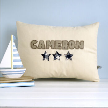 Personalised Star Name Cushion Gift For Him, Dad Or Grandad, 3 of 12