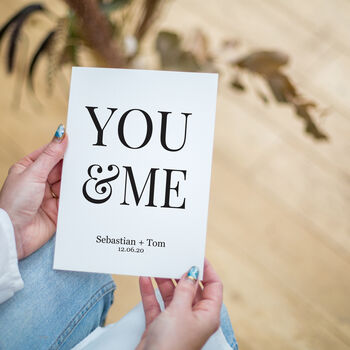 You + Me Wedding Date Card, 2 of 3