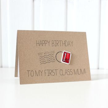 Personalised First Class Stamp Happy Birthday Card, 3 of 8