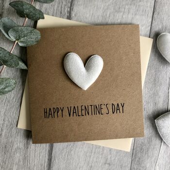 Personalised Happy Valentine's Day Velvet Heart Card, 3 of 3