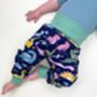 Dinosaur Grow With Me Leggings Sage Green Cuffs, thumbnail 1 of 2