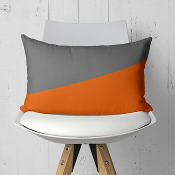 Geometric Burnt Orange Chenille Lumbar And Square Cushion, 3 of 11