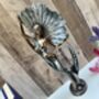 Art Deco Bronze Lady Figurine Silver Dress And Fan 38cm, thumbnail 8 of 12
