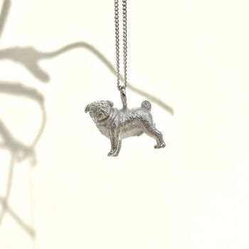 Sterling Silver Pug Necklace, 4 of 10