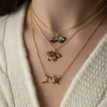 Cosy Badger Charm Necklace, 3 of 8