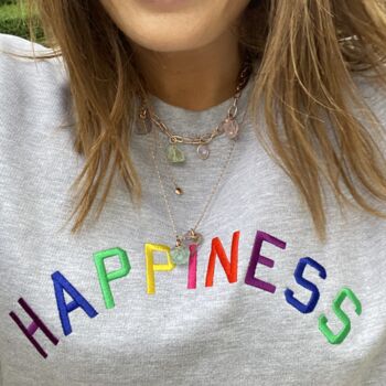 Happiness Embroidered Sweatshirt, 2 of 3