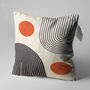 Orange And Black Geometric Abstract Bauhaus Ecru Cushion Cover, thumbnail 3 of 7