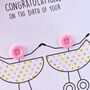 Newborn Twins Congratulations Button Card, thumbnail 4 of 4