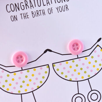 Newborn Twins Congratulations Button Card, 4 of 4