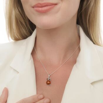 Personalised Sterling Silver Baltic Amber Owl Necklace, 3 of 9