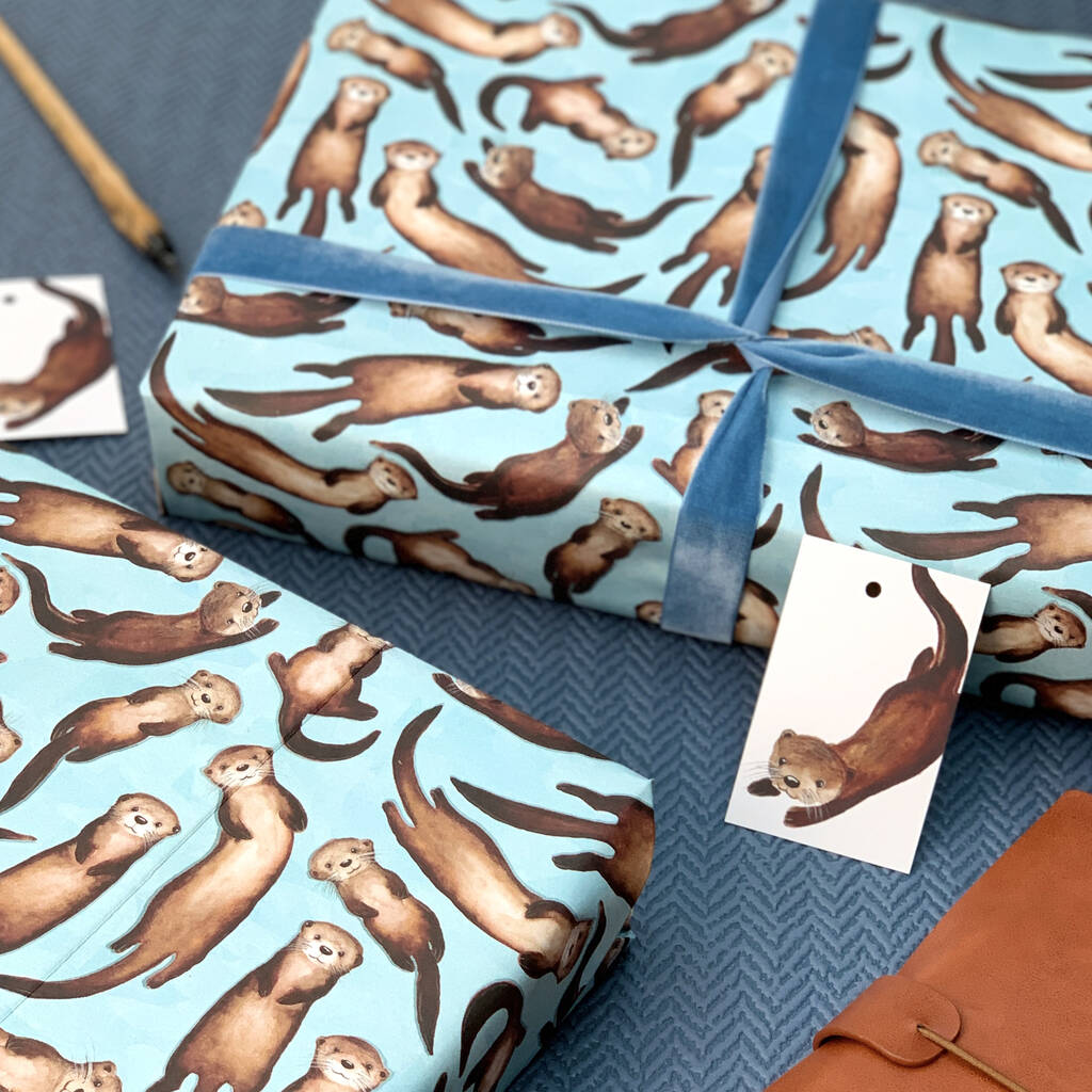 Otter Wrapping Paper Set, 1 of 9