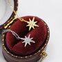 Tiny Starburst Pendant Necklace In Sterling Silver, thumbnail 1 of 12