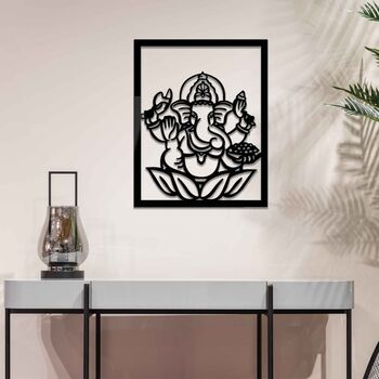 Wooden Hindu Elephant Modern Wall Art Home Room Decor, 4 of 10