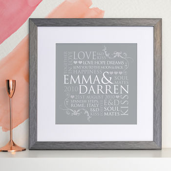Personalised Couple's Word Design Print, 3 of 10
