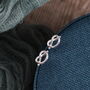 Friendship Promise Sterling Silver Heart Knot Earrings, thumbnail 4 of 4