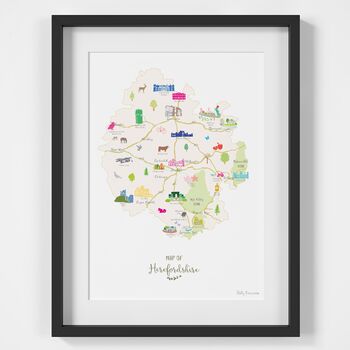 Map Of Herefordshire Art Print, 2 of 5