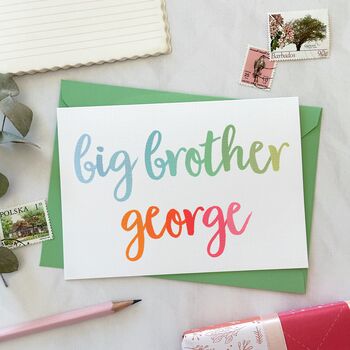Personalised Big Brother New Baby Sibling Card, 4 of 9