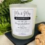 Personalised Couples Mr And Mrs Wedding Day Candle, thumbnail 4 of 11