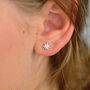 Sterling Silver Starburst Stud Earrings, thumbnail 5 of 8
