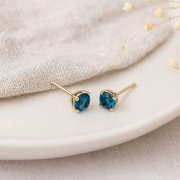 9ct Gold December Birthstone Stud Earrings – 4mm, 5 of 5