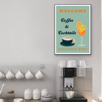 Coffee And Cocktails Kitchen Print, 3 of 3