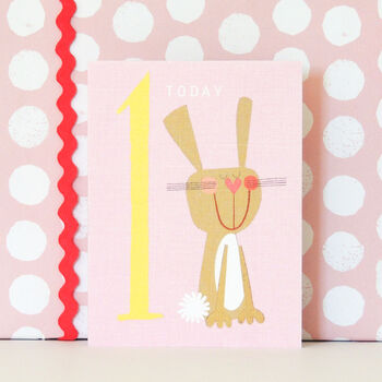 Mini Bunny 1st Birthday Card, 3 of 4