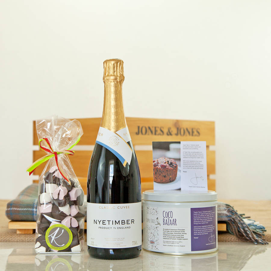 Nyetimber English Sparkling Wine Hamper Crate By Jones and Jones of