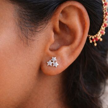 Sterling Silver Galaxy Star Stud Earrings – 8mm, 4 of 7