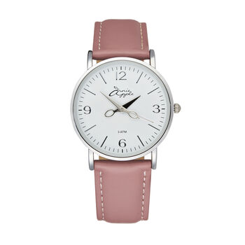 Silver, White And Pink Leather Scissor Watch, 2 of 5